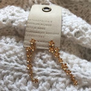 NWT Anthropologie gold flower earrings